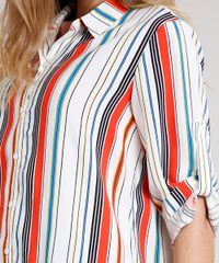 Camisa-Feminina-Longa-Listrada-com-Martingale-Manga-3-4-Off-White-9562871-Off_White_4