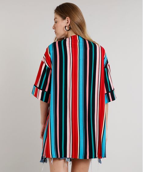 kimono feminino listrado