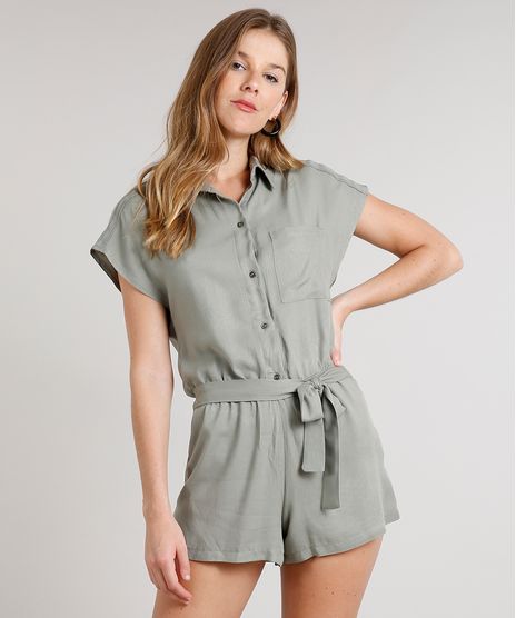 Macaquinho-Feminino-com-Amarracao-Manga-Curta-Verde-Militar-9642090-Verde_Militar_1