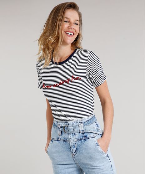 Blusa-Feminina-Listrada--Never-Ending-Fun--Manga-Curta-Decote-Redondo-Off-White-9631318-Off_White_1