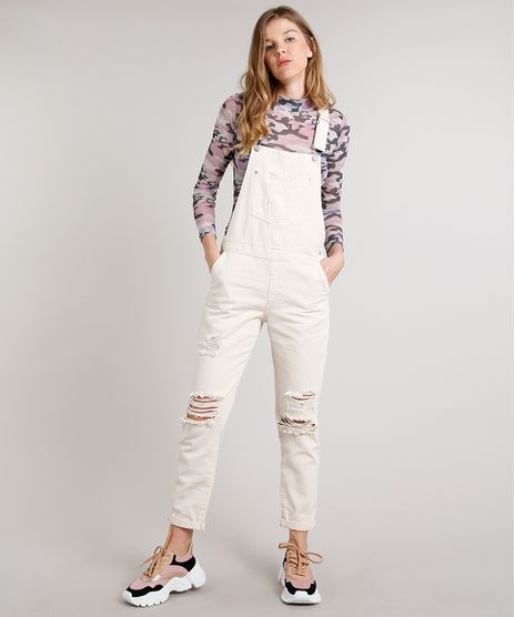 Macacao-Feminino-em-Sarja-com-Bolsos-Destroyed-Bege-Claro-9666373-Bege_Claro_1
