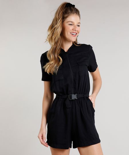 Macaquinho-Feminino-com-Ziper-e-Cinto-Manga-Curta-Preto-9645659-Preto_1