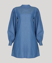 Vestido-Jeans-Feminino-Mindset-Ampla-Manga-Bufante-Gola-Alta-Azul-Medio-9752548-Azul_Medio_5