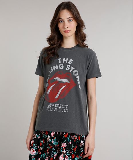 T-Shirt-Feminina-Mindset--The-Rolling-Stones--Manga-Curta-Decote-Redondo-Chumbo-9723063-Chumbo_1