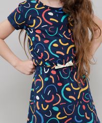 Vestido-Infantil-Estampado-com-Laco-Manga-Curta-Azul-Marinho-9636528-Azul_Marinho_4