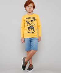 Camiseta-Infantil-com-Estampa--Dinosaur--Manga-Longa-Mostarda-9526314-Mostarda_3