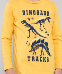 Camiseta-Infantil-com-Estampa--Dinosaur--Manga-Longa-Mostarda-9526314-Mostarda_4