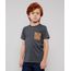 Camiseta-Infantil-com-Bolso-Estampado-de-Flamingo-Manga-Curta-Cinza-Mescla-Escuro-9605092-Cinza_Mescla_Escuro_1
