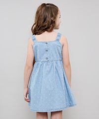 Vestido-Jeans-Infantil-Estampado-de-Estrelas-com-Botoes-Alcas-Medias-Azul-Claro-9615022-Azul_Claro_2