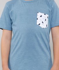 Camiseta-Infantil-com-Bolso-Estampado-de-Tubaroes-Manga-Curta-Azul-9605510-Azul_4