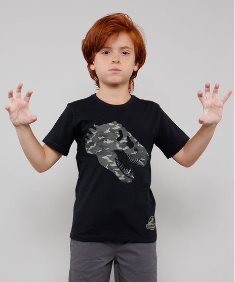 Camiseta-Infantil-Jurassic-World-Manga-Curta-Preta-9541331-Preto_1