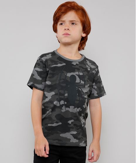 Camiseta-Infantil-Homem-Aranha-Estampada-Camuflada-Manga-Curta-Cinza-Escuro-9621737-Cinza_Escuro_1