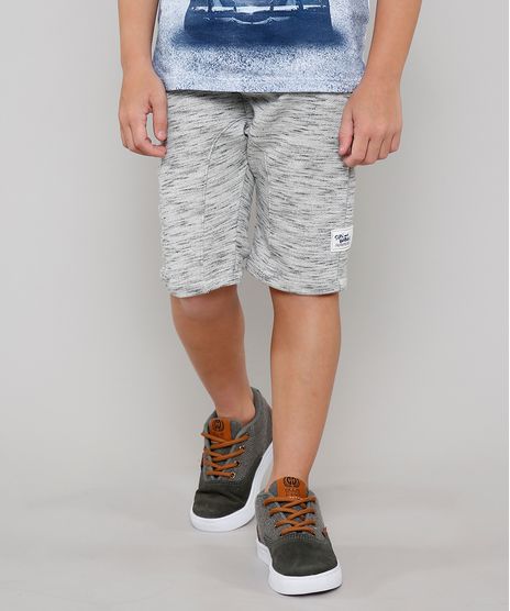 Bermuda-Infantil-em-Moletom-com-Recorte-e-Bolso-Cinza-Mescla-Claro-9635079-Cinza_Mescla_Claro_1