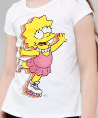 Blusa-Infantil-Lisa-Simpson-com-Glitter-Manga-Curta-Branca-9635668-Branco_4