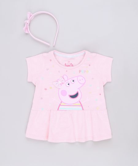 Blusa-Infantil-Peppa-Pig-Manga-Curta---Tiara-com-Laco-Rosa-9688719-Rosa_1