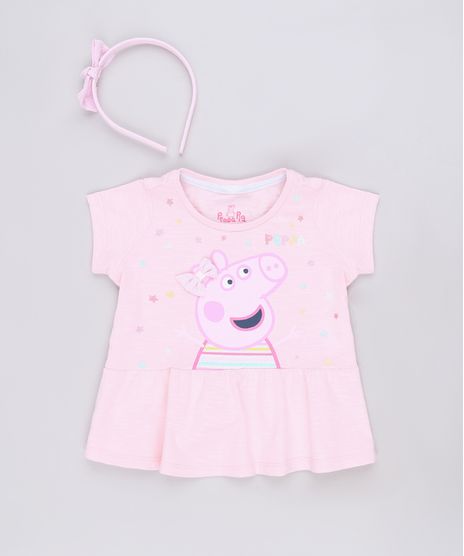 Blusa-Infantil-Peppa-Pig-Manga-Curta---Tiara-com-Laco-Rosa-9688719-Rosa_1