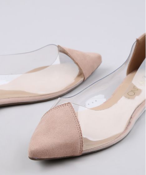 sapatilha transparente bico fino