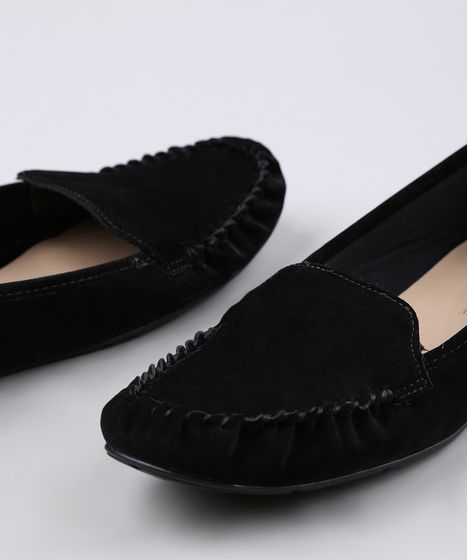 mocassim preto feminino