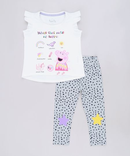 Conjunto-Infantil-de-Blusa-Peppa-Pig-Manga-Curta-Branca---Calca-Legging-Estampada-de-Poa-Cinza-9688714-Cinza_1