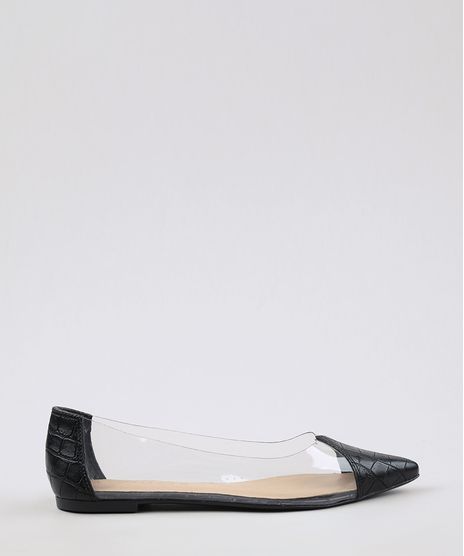Sapatilha-Feminina-Via-Uno-Bico-Fino-Croco-com-Recorte-Transparente-Preta-9673921-Preto_1