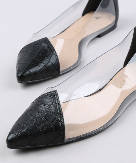 sapatilha transparente bico fino