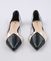 Sapatilha-Feminina-Via-Uno-Bico-Fino-Croco-com-Recorte-Transparente-Preta-9673921-Preto_4
