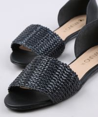 Rasteira-Feminina-Via-Uno-com-Textura-Preta-9674266-Preto_2