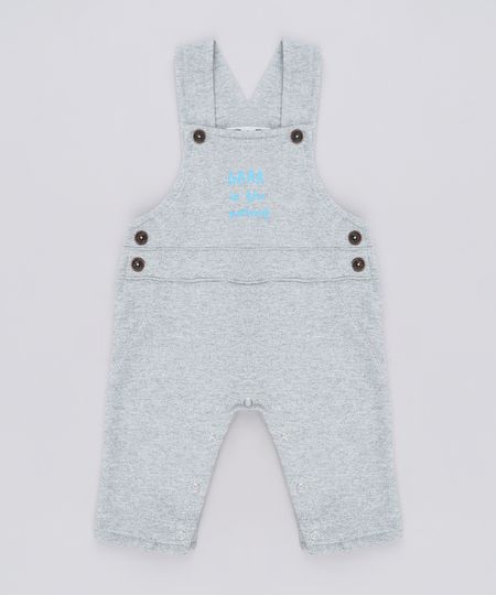 Jardineira-Infantil-em-Moletom--Grrr--Cinza-Mescla-9676971-Cinza_Mescla_1