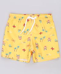 Bermuda-Surf-Infantil-Estampada-Praia-Amarela-9655821-Amarelo_1