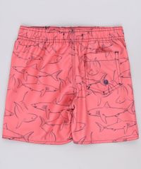 Bermuda-Surf-Infantil-Estampada-de-Tubaroes-com-Velcro-e-Cordao-Coral-9049160-Coral_2