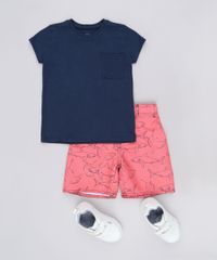 Bermuda-Surf-Infantil-Estampada-de-Tubaroes-com-Velcro-e-Cordao-Coral-9049160-Coral_3