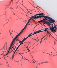 Bermuda-Surf-Infantil-Estampada-de-Tubaroes-com-Velcro-e-Cordao-Coral-9049160-Coral_4