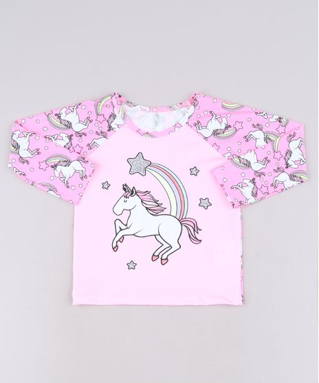 Blusa-de-Praia-Infantil-Raglan-Unicornio-Manga-Longa-Rosa-9654873-Rosa_1
