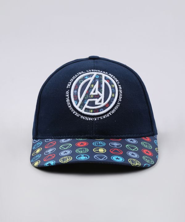 Boné Infantil Aba Curva Os Vingadores com Bordado Azul Marinho P