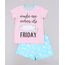 Pijama-Infantil--Wake-me-When-It-s-Friday--Manga-Curta-Rosa-9640942-Rosa_1
