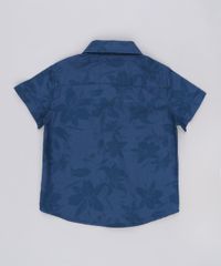 Camisa-Infantil-Estampada-de-Folhagens-com-Bolso-Manga-Curta-Azul-Escuro-9543945-Azul_Escuro_2