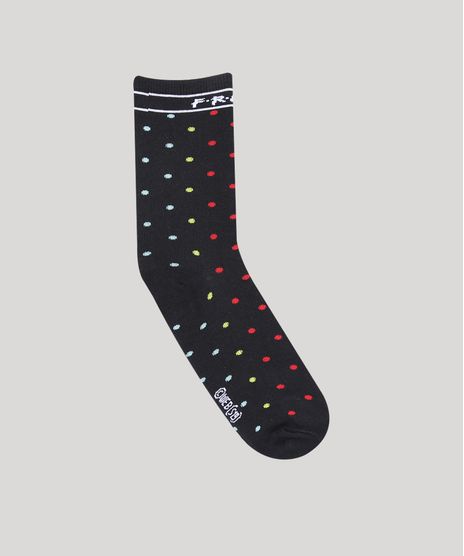Meia-Feminina-Cano-Alto-Friends-Estampada-Preta-9677707-Preto_1