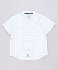 Camisa-Infantil-Estampada-Xadrez-com-Bolso-Manga-Curta-Gola-Padre-Off-White-9543944-Off_White_1