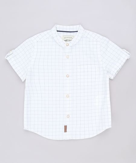 Camisa-Infantil-Estampada-Xadrez-com-Bolso-Manga-Curta-Gola-Padre-Off-White-9543944-Off_White_1 Camisa-Infantil-Estampada-Xadrez-com-Bolso-Manga-Curta-Gola-Padre-Off-White-9543944-Off_White_1