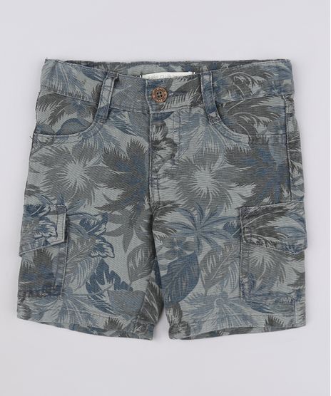 Bermuda-Infantil-Reta-Cargo-Estampada-de-Folhagens--Verde-Militar-9635832-Verde_Militar_1