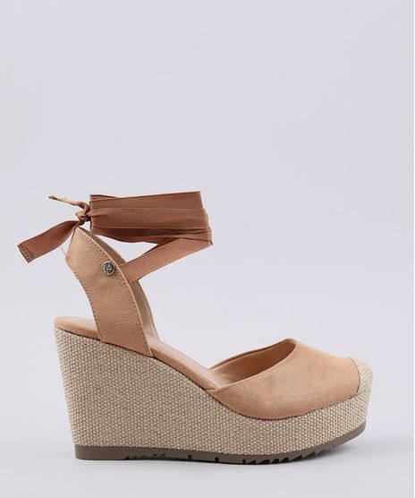 Espadrille-Feminina-Oneself-Plataforma-em-Suede-com-Amarracao-Bege-9674277-Bege_1