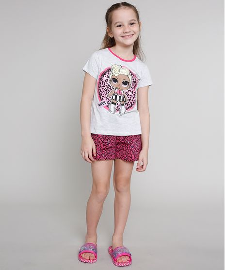Pijama-Infantil-LOL-Surprise-Manga-Curta-Cinza-Mescla-Claro-9640940-Cinza_Mescla_Claro_1