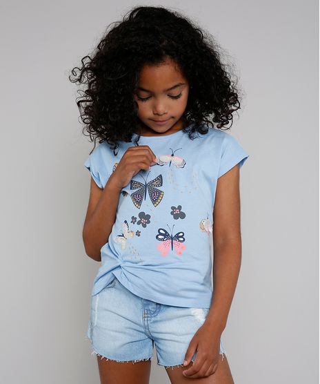 Blusa-Infantil-com-Estampa-de-Borboletas-e-No-Manga-Curta-Azul-Claro-9662233-Azul_Claro_1