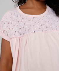 Blusa-Infantil-com-Recorte-em-Laise-Manga-Curta-Rose-9668930-Rose_4