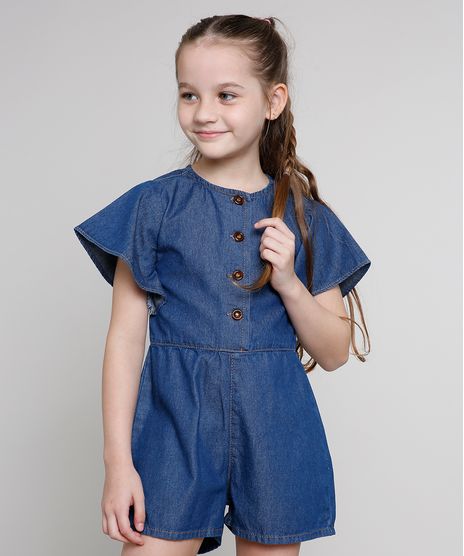 Macaquinho-Jeans-Infantil-com-Botoes-Manga-Curta-Azul-Escuro-9673814-Azul_Escuro_1