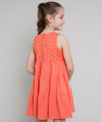 Vestido-Infantil-com-Laise-Sem-Manga-Coral-9654618-Coral_2