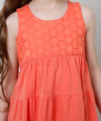 Vestido-Infantil-com-Laise-Sem-Manga-Coral-9654618-Coral_4