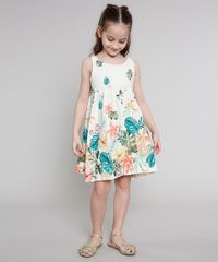 Vestido-Infantil-Estampado-de-Folhagem-com-Linho-Alca-Larga-Bege-Claro-9663244-Bege_Claro_3