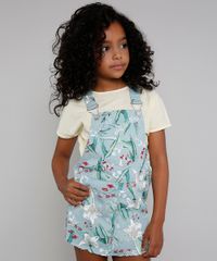 Jardineira-Short-Saia-de-Sarja-Infantil-Estampada-Floral-Verde-Claro-9583281-Verde_Claro_1