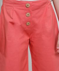 Calca-Infantil-Pantacourt-com-Botoes-Coral-9662725-Coral_4